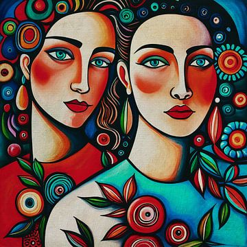 Twin sisters looking straight at you no.8 by Jan Keteleer