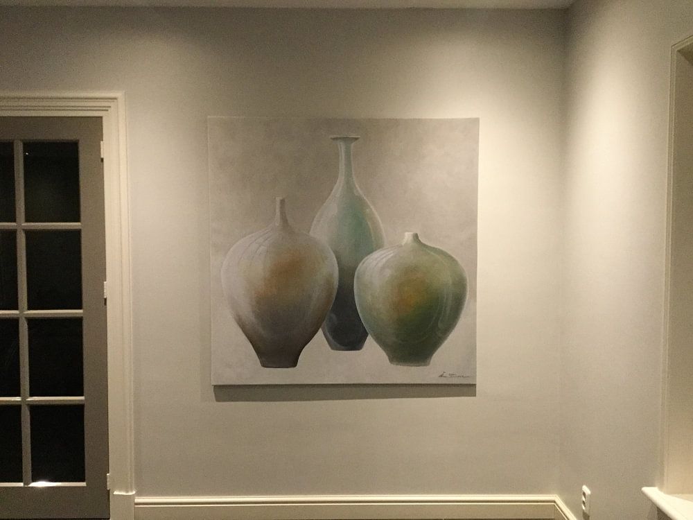 Stylish combination of vases in pastel shades  by Ine Straver 