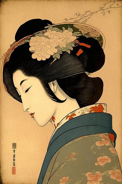Geisha enchantée, harmonie de la beauté par Peter Balan