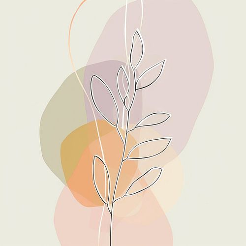 Botanische minimalistische muurkunst