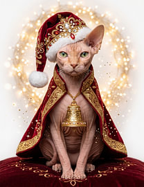 Koninklijke Sphynx-kat voor Kerstmis van haroulita