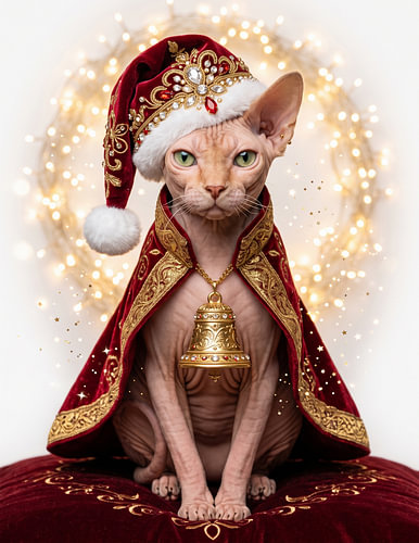 Königliche Weihnachts-Sphynx-Katze