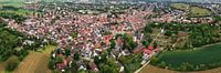 Luchtpanorama van de wijk Hechtsheim van de stad Mainz
