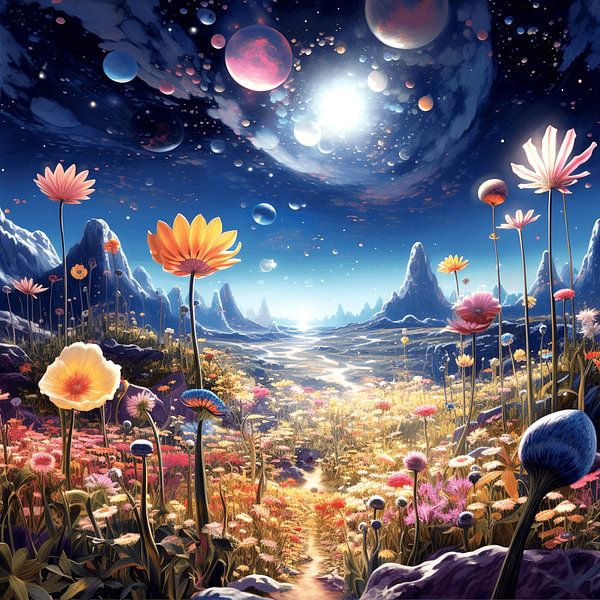Planetary universe flowers Landscape fantastically beautiful by gm_designs