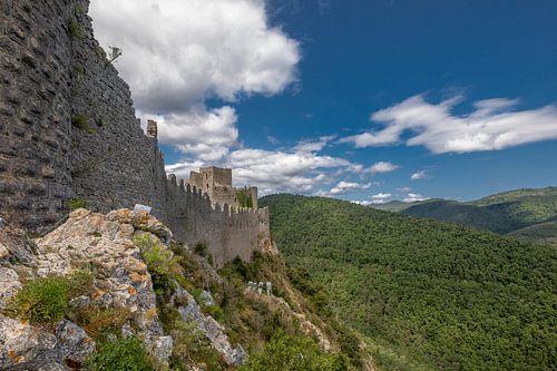 Kasteel Puilaurens Katharenland, Languedoc-Roussillon, Pyreneeën, Zuid-Frankrijk