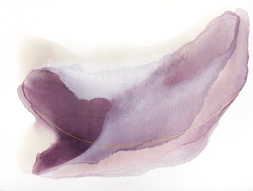 encre abstraite en rose violet sur W. Vos