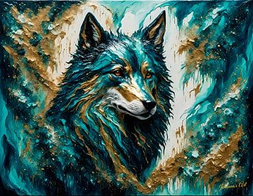 Abstracte wolvenkunst 2 van Johanna's Art