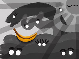Banana - handmade digital painting by anafae