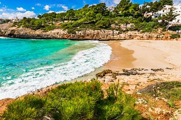 Strand aan de baai van Cala Anguila, Mallorca Spanje, Balearen van Alex Winter