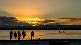 Sonnenuntergang mit Silhouetten