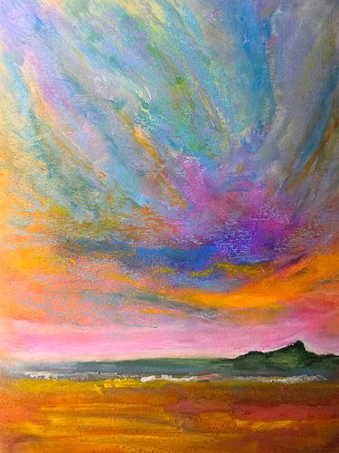 Peinture au pastel à l'huile « Agitation céleste » sur JBJart Justyna Jaszke