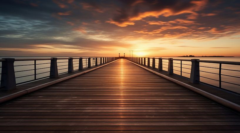 Gouden uur op de pier van fernlichtsicht