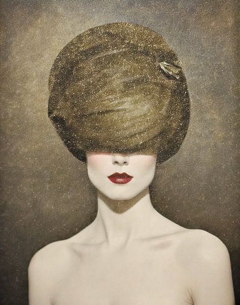 woman in Ton Sur Ton - Abstract portret 17 von TW living