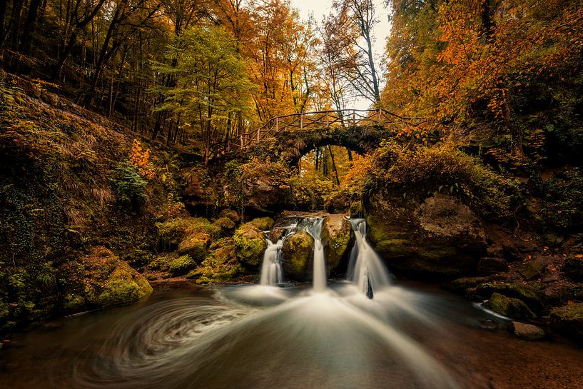 Autumn colors at Schiessentumpel Waterfalls by Bert Beckers