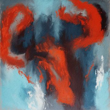 Better The Devil You Know - Vurige abstracte kunst met vette penseelstreken van Frankie Soldado