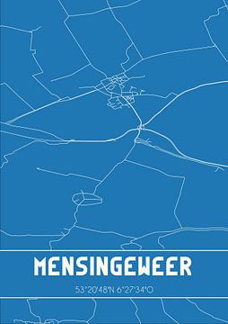 Blauwdruk | Landkaart | Mensingeweer (Groningen) van Rezona