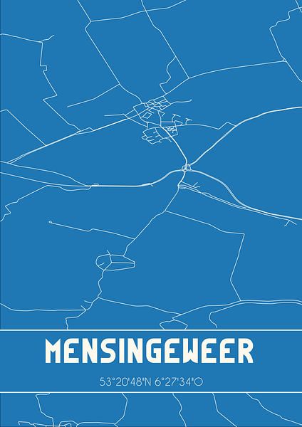Blueprint | Map | Mensingeweer (Groningen) by Prints of Place