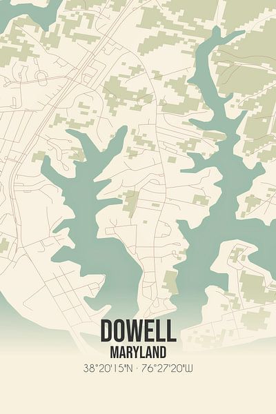 Carte ancienne de Dowell (Maryland), USA. par Affiches de lieux