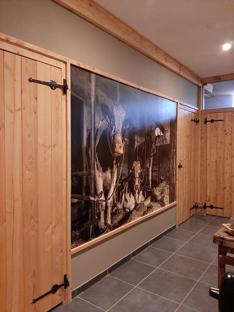 Kuhe im alten Kuhstal von Inge Jansen