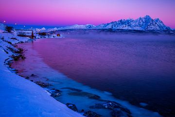Betoverende Middernachtlicht boven Tromsø: Wanddecoratie met Ijskoude Kleurpracht van Eriks Photoshop