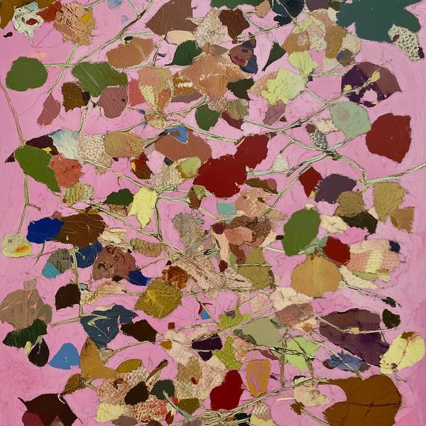 Falling leaves in a sea of pink by Color Square