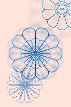 Soft touch - blue flowers van Klaudia Kogut