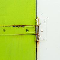Abstract plane division in square green-white with hinge