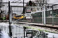 Eisenbahnmuseum - Zaun mit Zügen