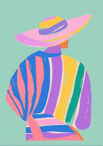 Vrouw met grote hoed