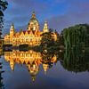 Evening atmosphere at the New Town Hall in Hanover by Michael Valjak