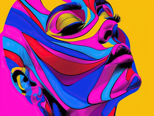 Abstrakte Frau mit Linien