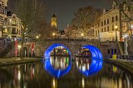 Domturm, Bakkerbrug und Oudegracht in Utrecht am Abend von Tux Photography Miniaturansicht