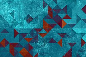 Geometrisches Mosaik Nr. 1 Teal von Adriano Oliveira