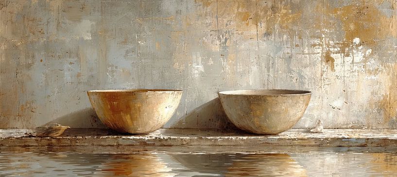 Japandi Stilleven | Reflective Quietude van Kunst Kriebels