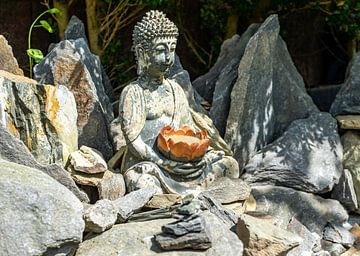 Buddha-Statue im japanischen Steingarten von Animaflora PicsStock