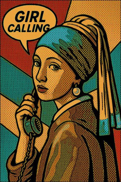 Popart Girl Calling von Moonheart Artworks