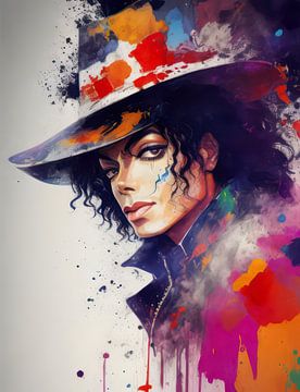 Michael Jackson Image abstraite en aquarelle.