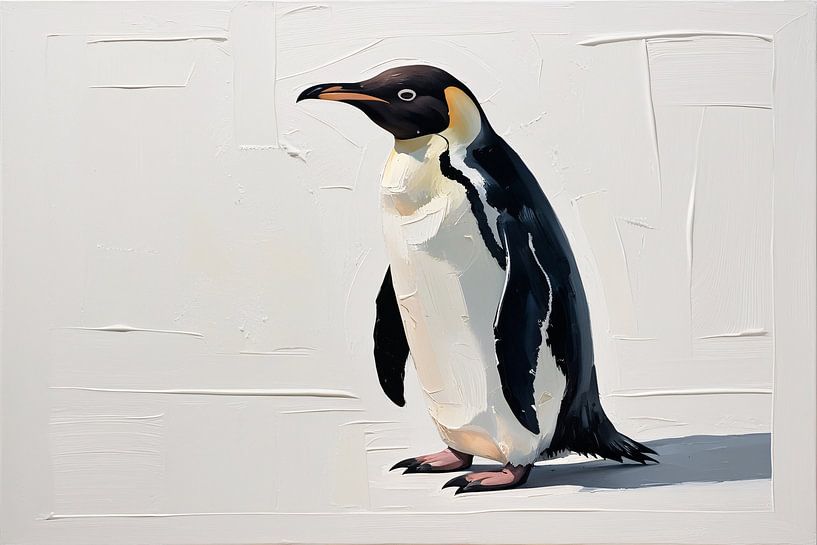 Minimalist penguin painting by Art & Soul Creations