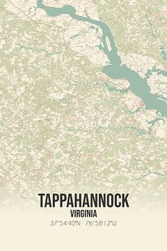 Carte ancienne de Tappahannock (Virginie), USA. sur Rezona