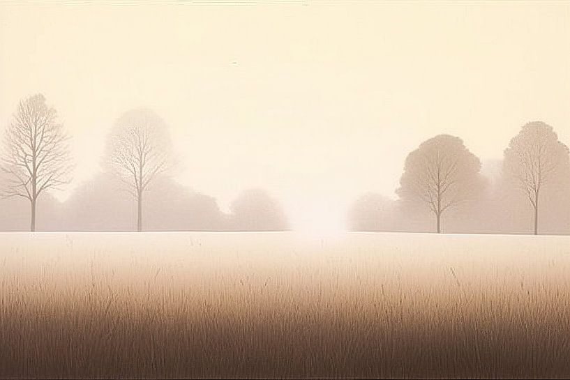 Beige Malerei Serenade der Stille | Landschaftsmalerei von Blickfänger Gemälde