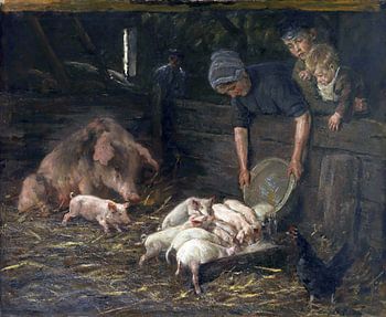 Die Wochenstube - Schweinekoben, Schwein, Schweineställe, MAX LIEBERMANN, 1888
