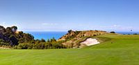 Panoramic landscape of a golf court. New Zealand