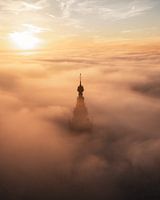 L'église de Stevens dans la brume