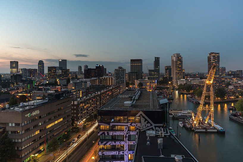 Panorama van de binnenstad van Rotterdam van MS Fotografie | Marc van der Stelt