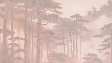 Phantasie Wald, een moderne surrealistische abstractie in koperbruin van Mad Dog Art