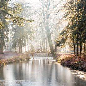 Het bruggetje achter de Fraeylemaborg van P Kuipers