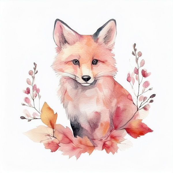 Vos in herfstkleuren van Evelien Prins