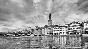 Ancient architecture at historical city center Zurich by Tony Vingerhoets