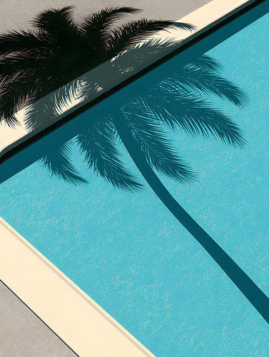 Palmen-Schatten auf einem türkisfarbenen Pool