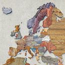 Kaart van Europa in sloophout van Frans Blok - foto's, kunst en andere wanddecoratie thumbnail
